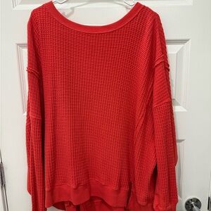 American Eagle Outfitters Vibrant Red Knit Top